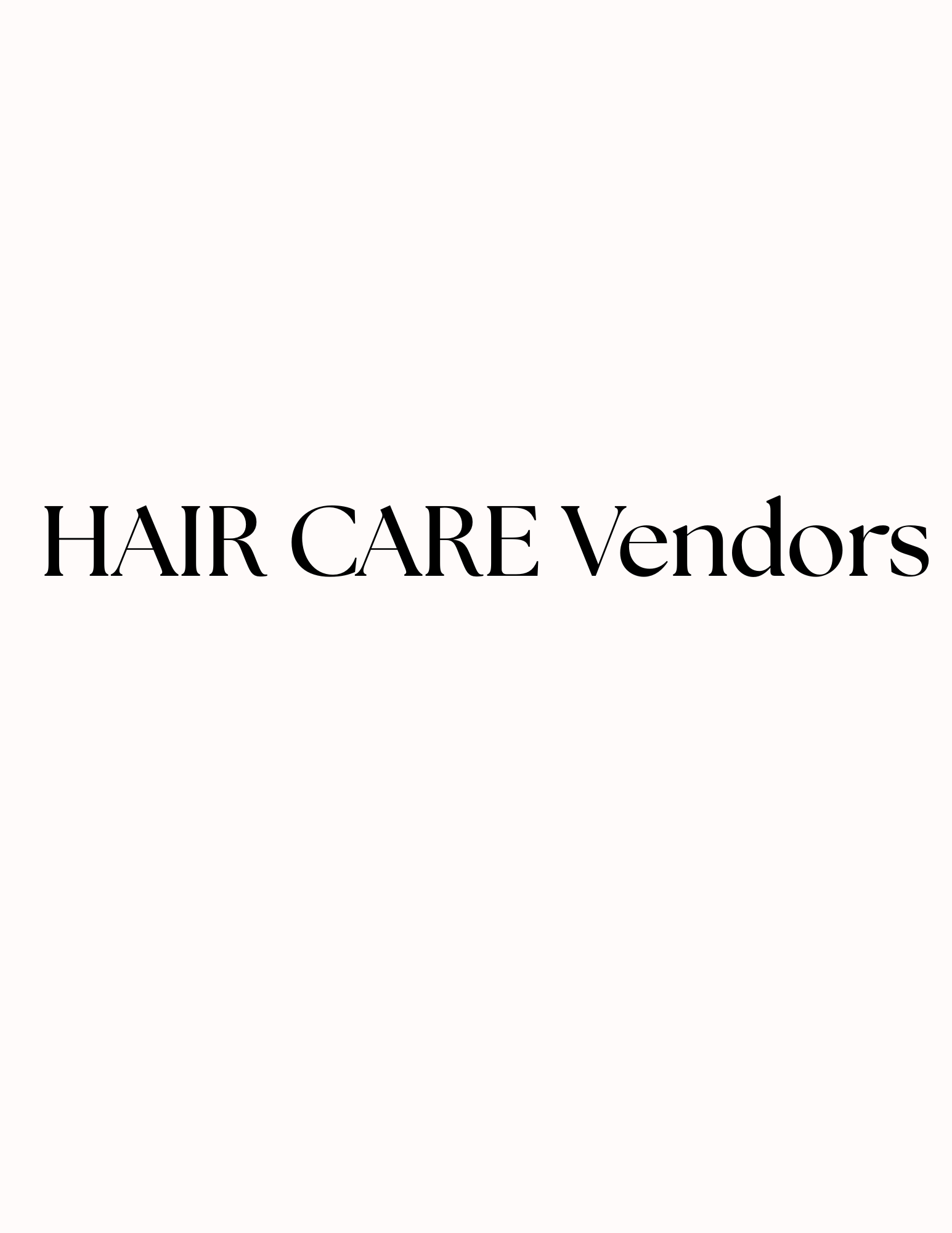 Hair Care Vendor